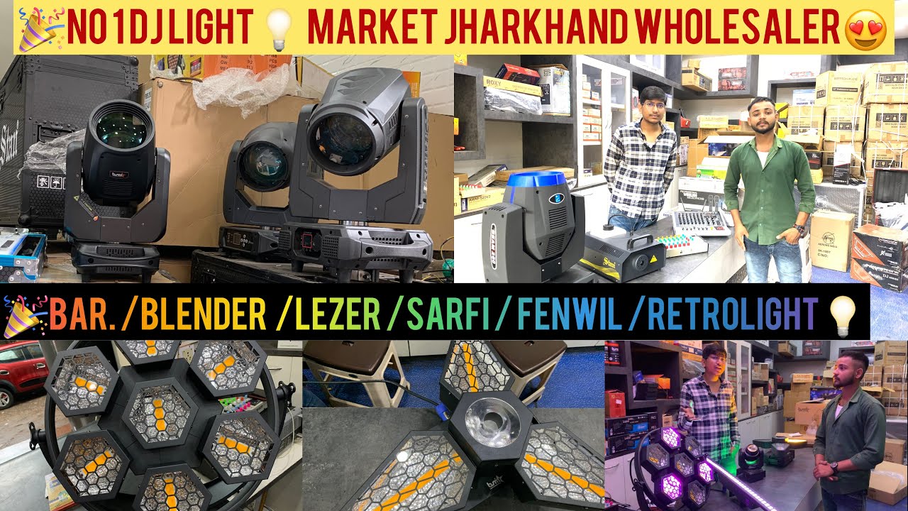 No.1 Dj Light 💡 Wholesale Showroom In India / DjLight  Dhanbad Light Market / Sharpy Light Price