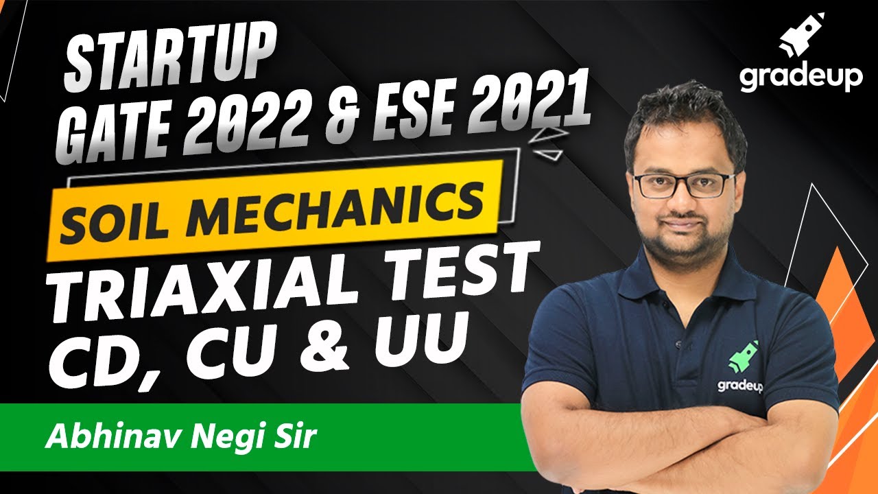 Triaxial Test CD, CU & UU | Soil Mechanics (in Hindi) | GATE & ESE 2023 Civil Engineering (CE) Exam