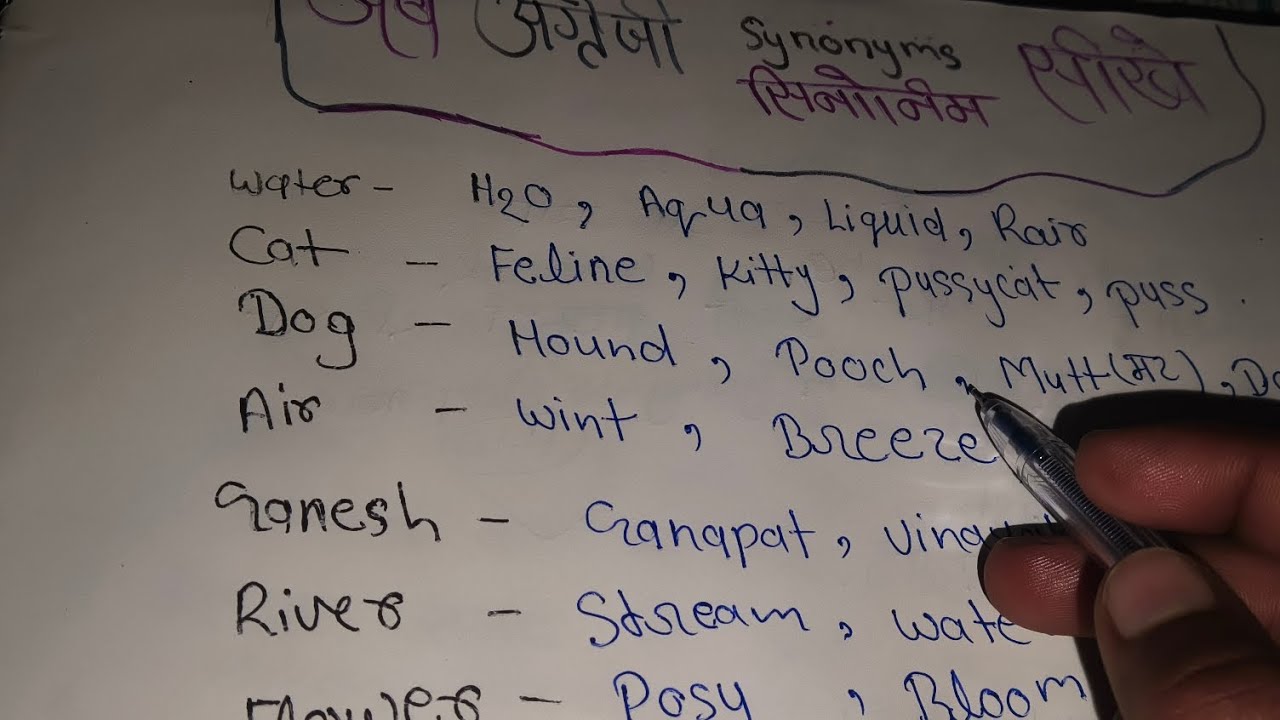 English mein paryayvachi dekhe aasan shabdon mein English bolna sikhen Meri mehnat aapki safalta 👍