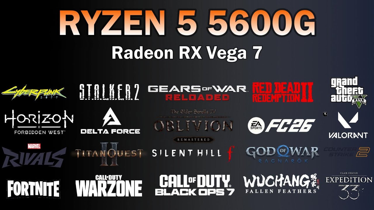 Ryzen 5600G & 16GB DDR4 3200Mhz en 2025 - Pruebas en 28 Juegos
