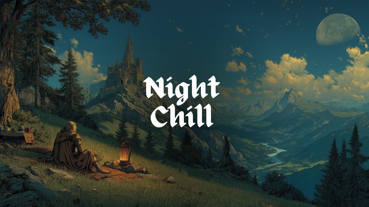 Moonlit Night Ambience | The Moonlight Watcher 🌕 | 1.5 Hours Medieval Music for Late Night Study