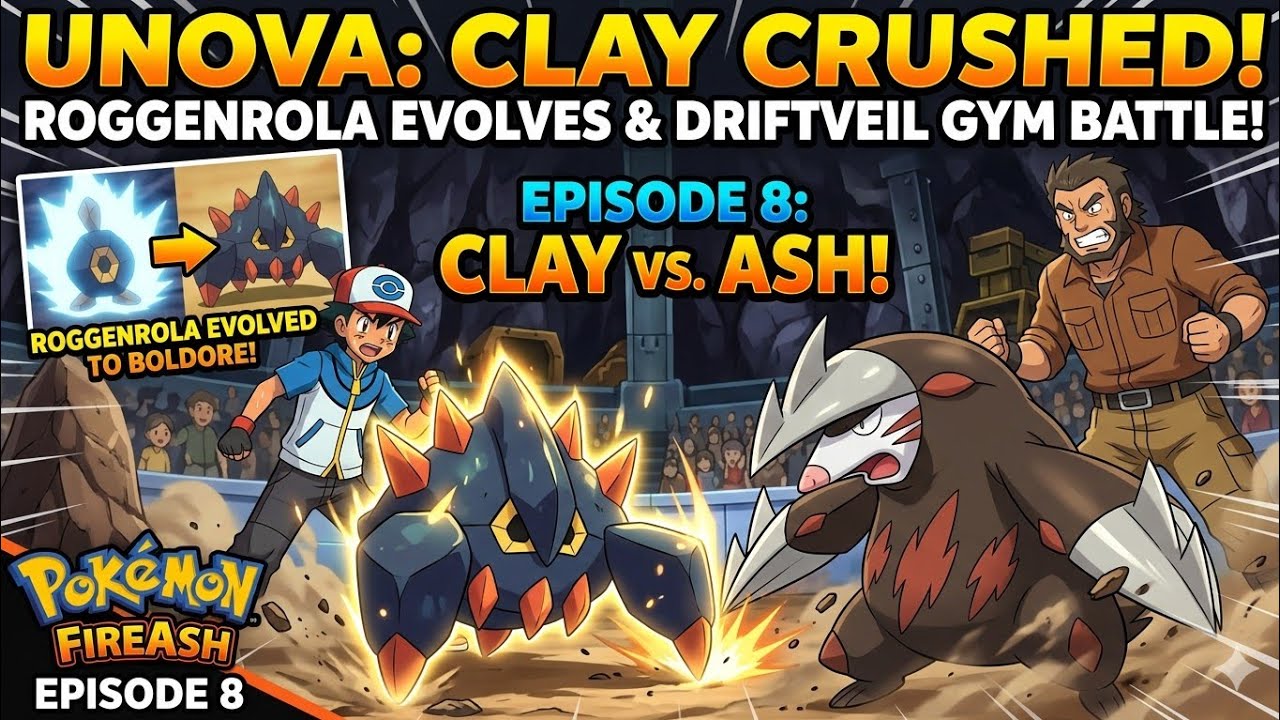 Pokemon Fire Ash (Unova) # Episode 8 Solid as a Rock: Boldore’s Evolution and the Driftveil Showdown
