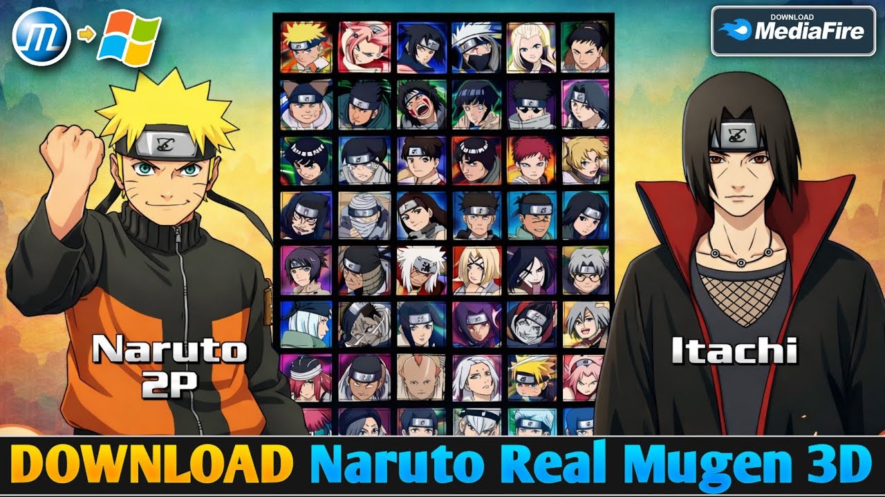 500mb‼️ Naruto Real MUGEN 3D OFFLINE - Download New Naruto Anime Fighting PC Game 🎮