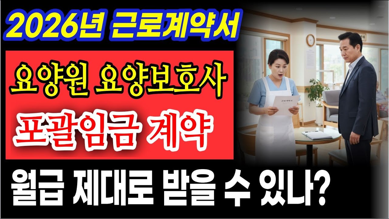26년 요양원 요양보호사 포괄임금이 얼마인지 알고 근로계약하시기 바랍니다.