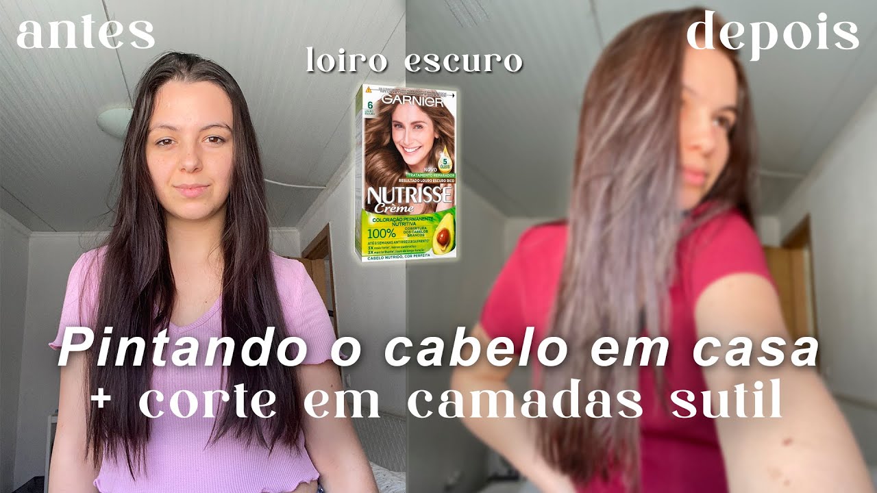Pintando o cabelo de LOIRO ESCURO e Cortando em camadas sutil