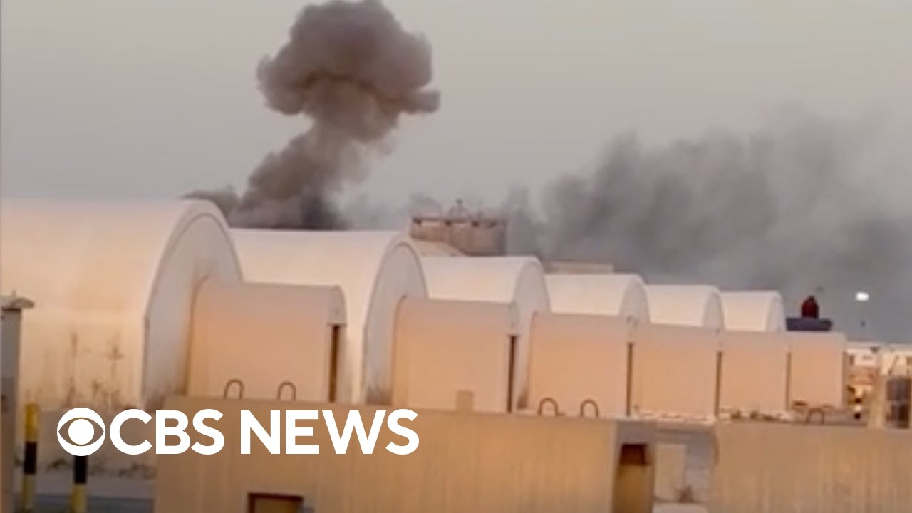 News videos recorded by a person on the ground show Iran's strikes on U.S. base
