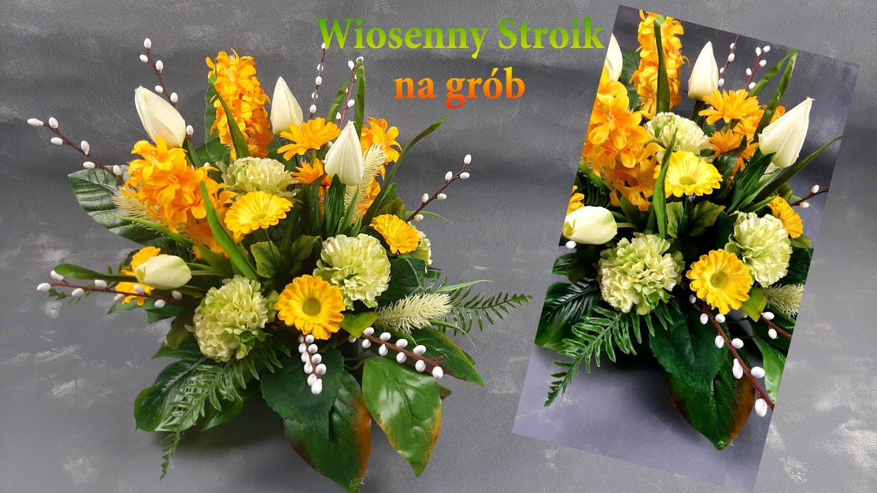 Prosty wiosenny stroik na cmentarz// DIY// Wielkanocne dekoracje// Spring decorations