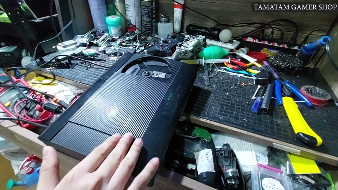 รับซ่อมPS3 Super Slim อาการจอดำHDMIไม่ออก ภาพและเสียงไม่มา เปลี่ยนซิลิโคน จอยลายพลางปุ่มรวน