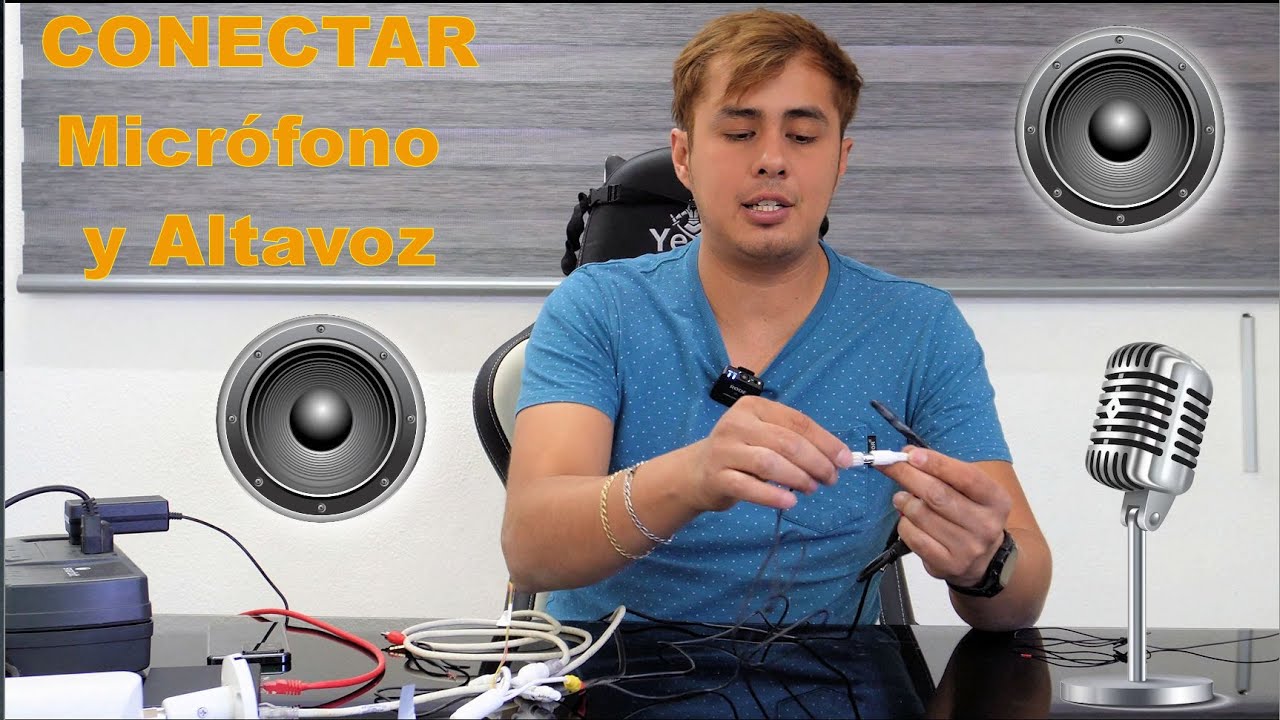 Cómo conectar un micrófono y altavoz a cámara