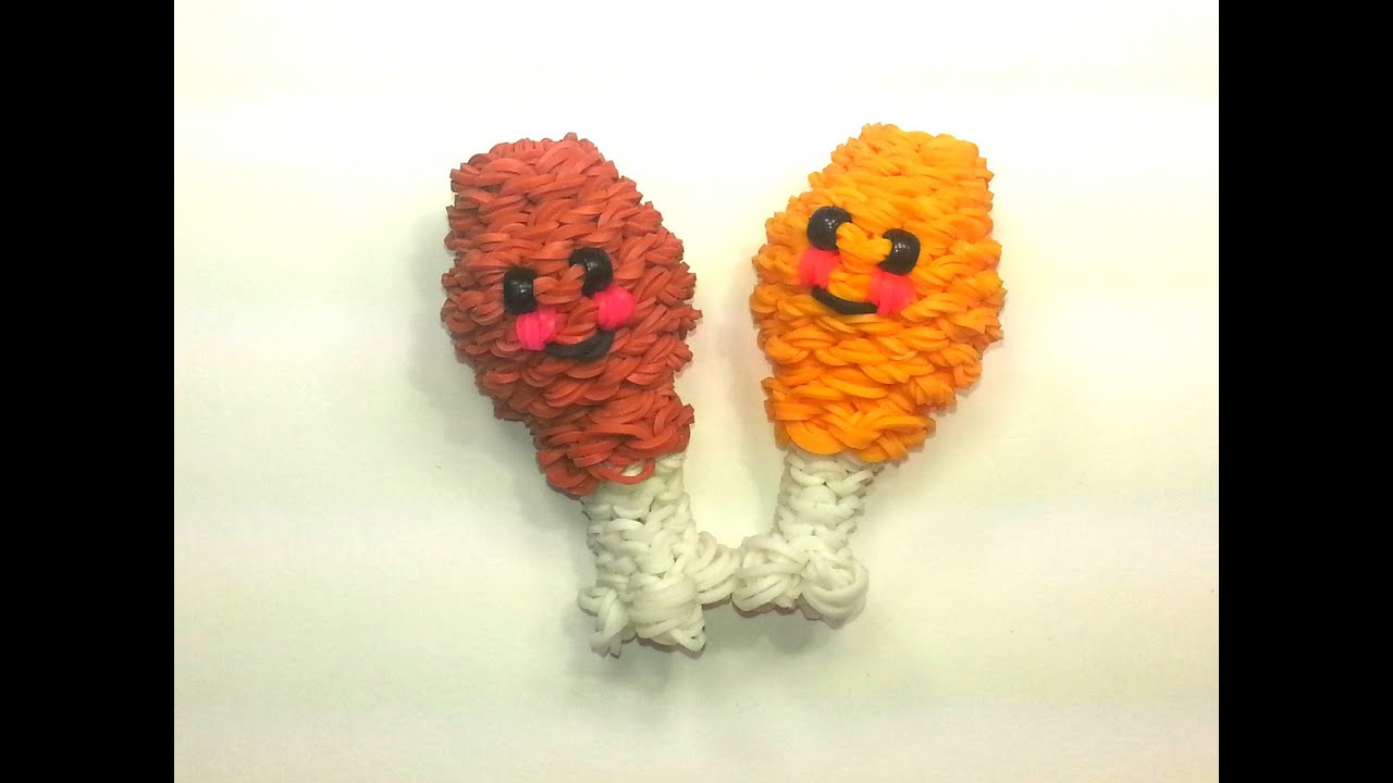 3-D Happy Chicken Leg Tutorial by feelinspiffy (Rainbow Loom)