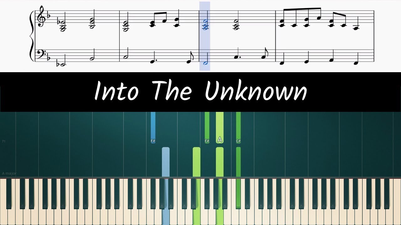 How to play the piano part of INTO THE UNKNOWN by Idina Menzel & AURORA (sheet music)
