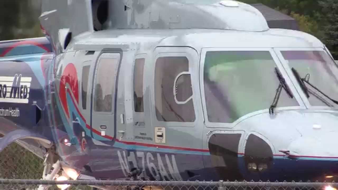 Sikorsky S-76. Spectrum Health. Aero Med. Med Flight Helicopter