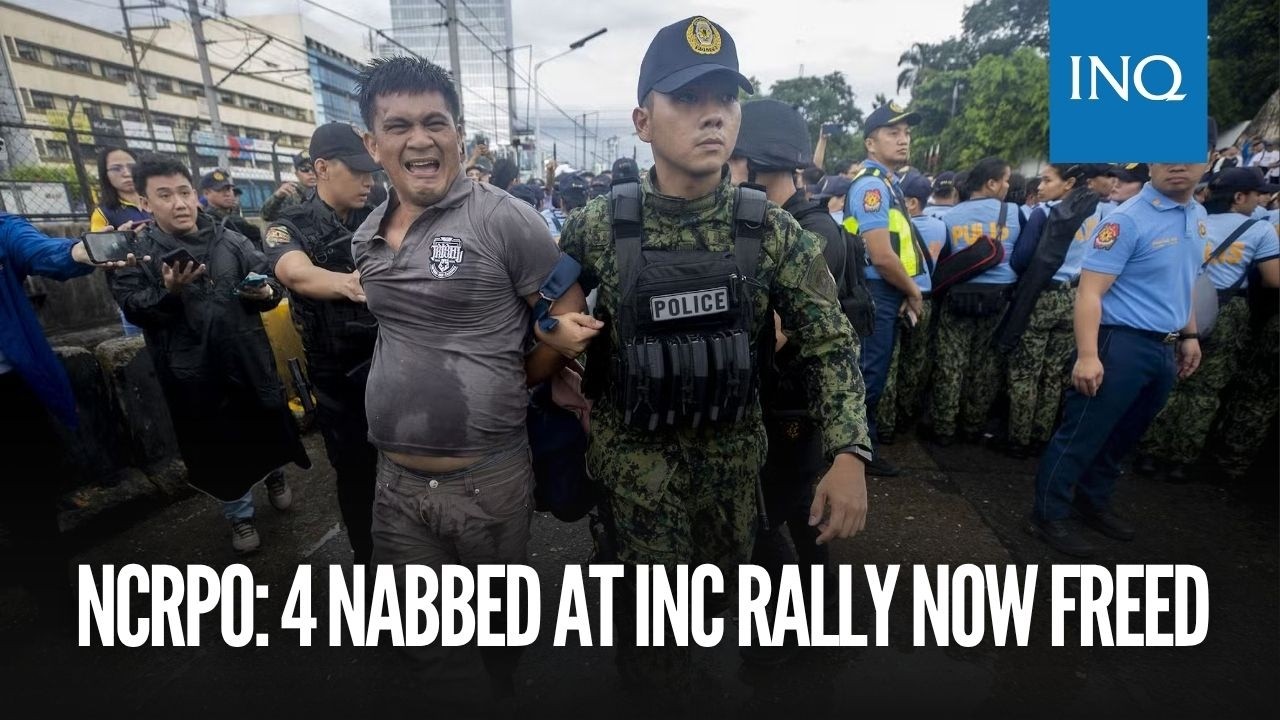 NCRPO: 4 nabbed at INC rally now freed