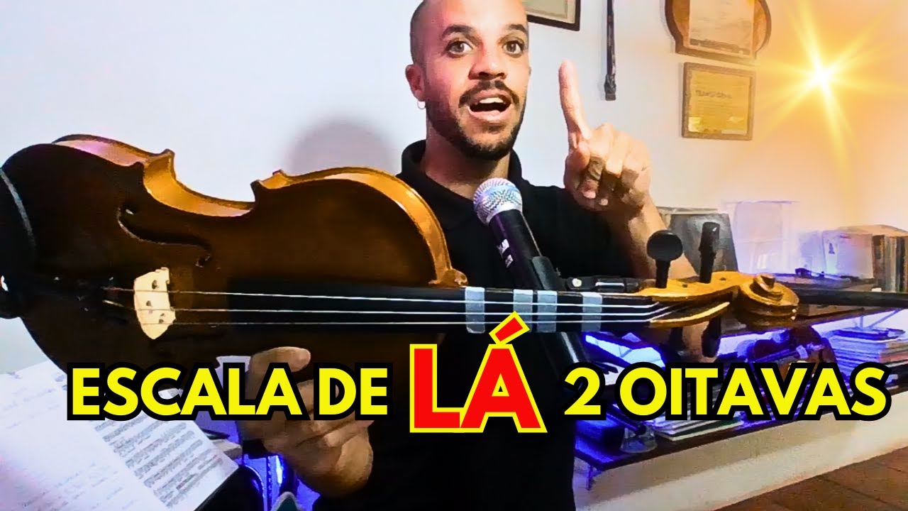 ESCALA de LÁ NO VIOLINO em DUAS OITAVAS Super fácil - Exercício para Aprender a Tocar VIOLINO BEM