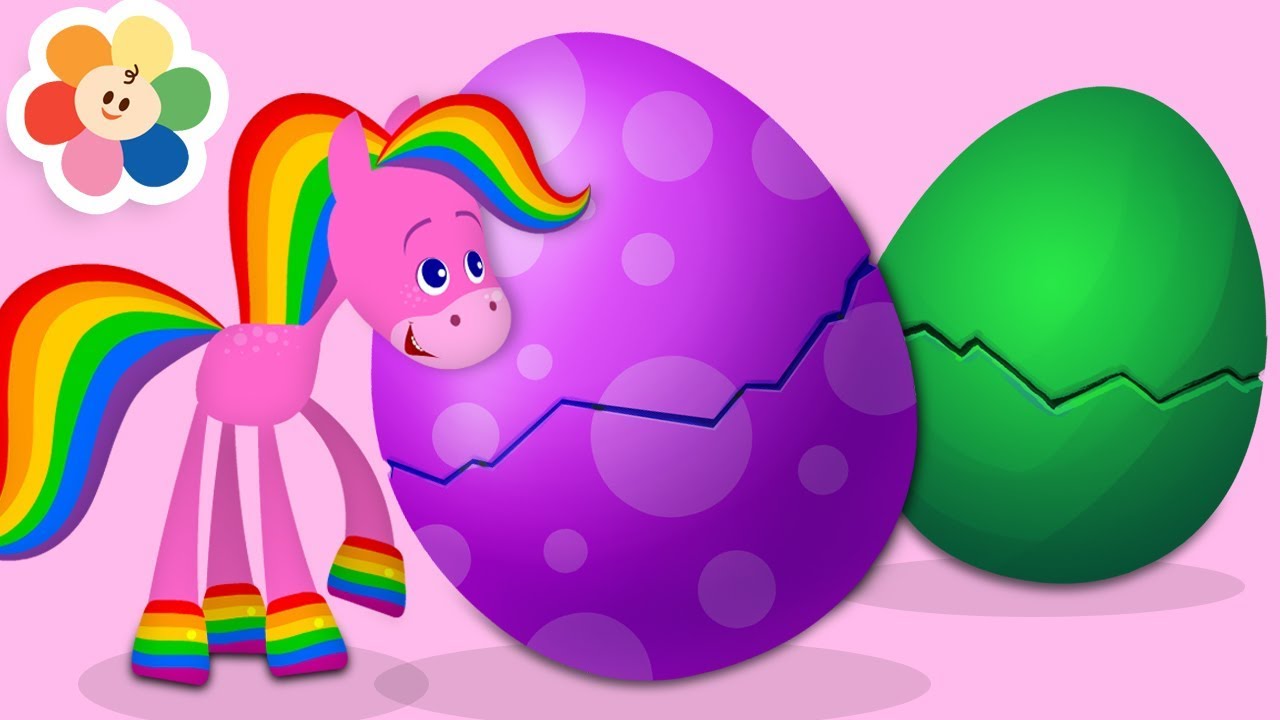 Aprende Colores con Huevo Sorpresa | Colores para Niños | Caballo Arco Iris y Amigos | BabyFirst