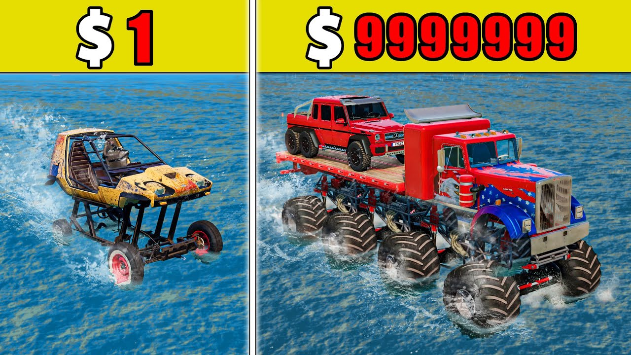 $1 vs $1,000,000丨Cars VS Stairs VS Roller Coaster Bridge VS Speed Boost #28 - BeamNG.Drive Challenge