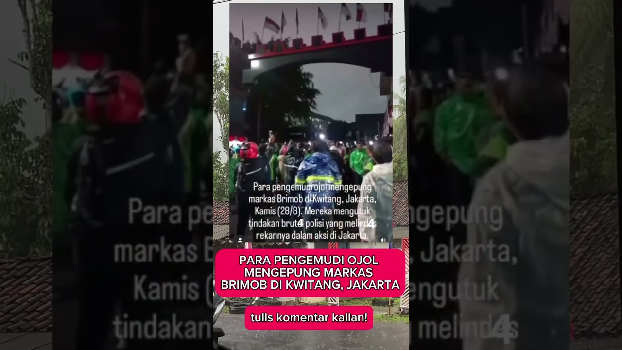 viral ribuan ojol mengepung markas brimob.  #ojol #demoburuh #beritaterkini #brimob #polisi
