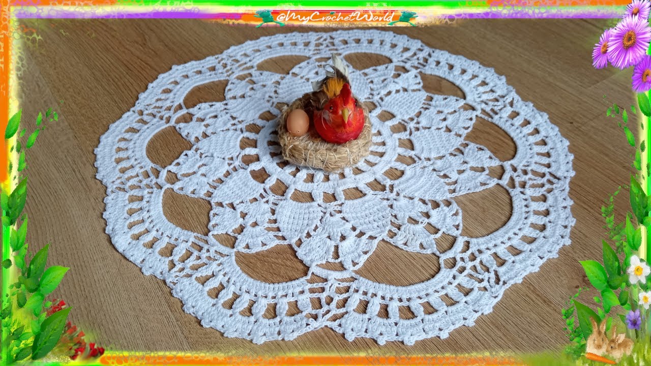 Wielkanocna Serweta z motywem Pisanek nr.3 /ok.36 cm/ @mycrochetworld