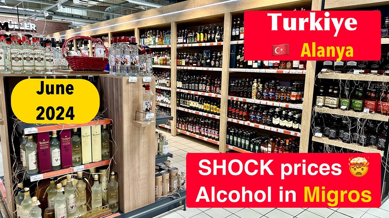 SHOCK prices 🤯 for Alcohol in 5M Migros Store Turkiye Turkey Ci̇kci̇lli̇ Alanya Antalya June 2024