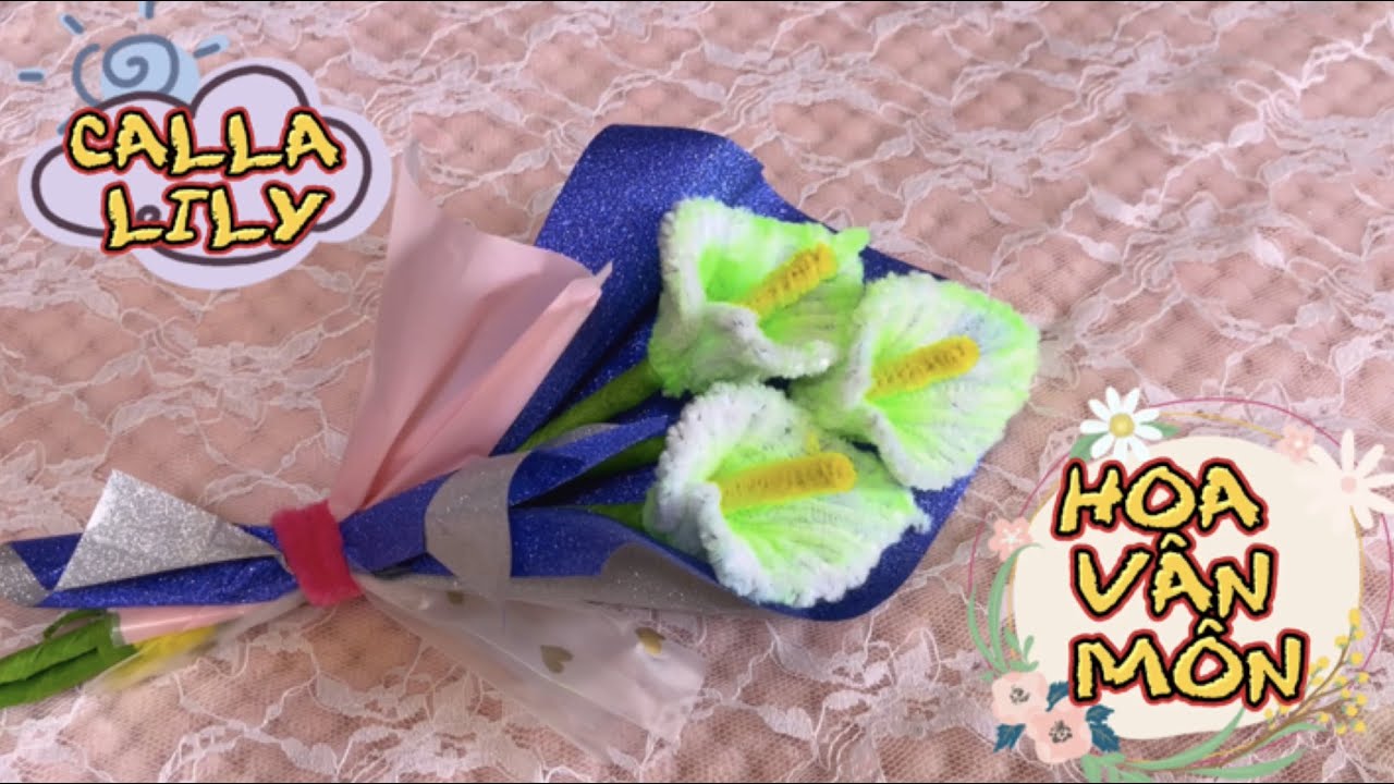 DIY Easy pipe cleaner Calla Lily Flower |  Chenille Stems Craft Idea | Chenille Stems Flowers
