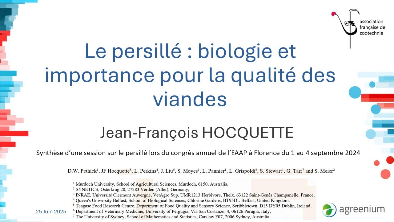 Synthèse du congrès EAAP sur le persillé, Jean-François Hocquette, INRAE