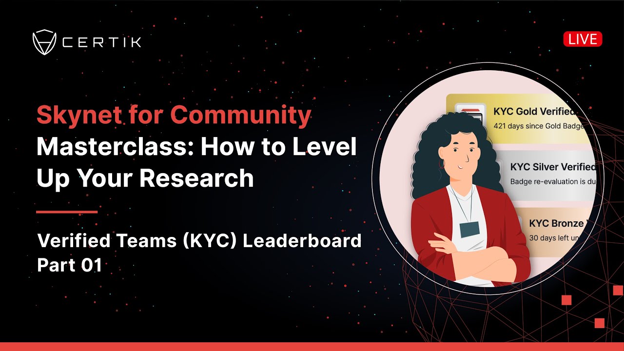 Verified Teams KYC Leaderboard Part 01 | Skynet for Community Masterclass | CertiK
