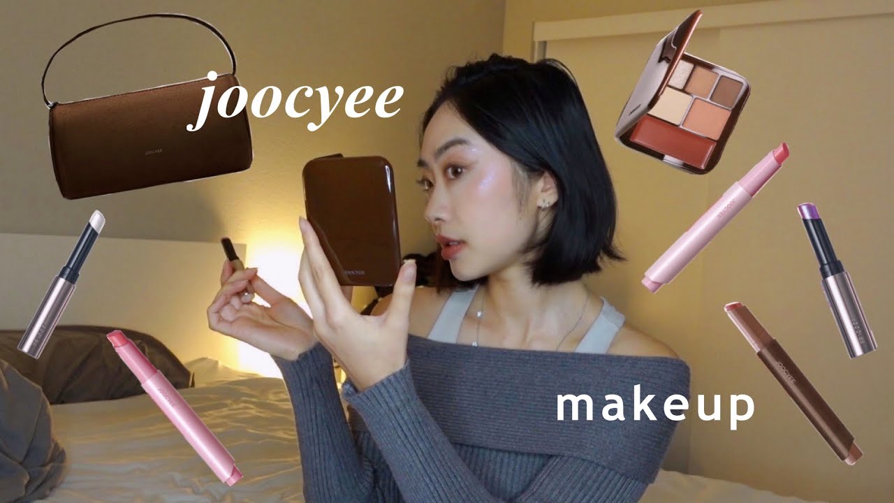 Покупки косметики Joocyee: примерка и подготовка к выходу 🤎 гелевые хайлайтеры, блестящие стики, ...