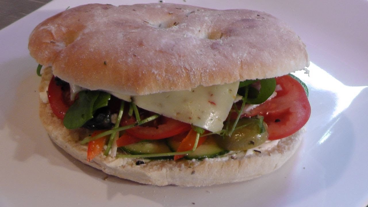 Focaccia Sandwich Rezept vegetarisch - Der Bio Koch #385