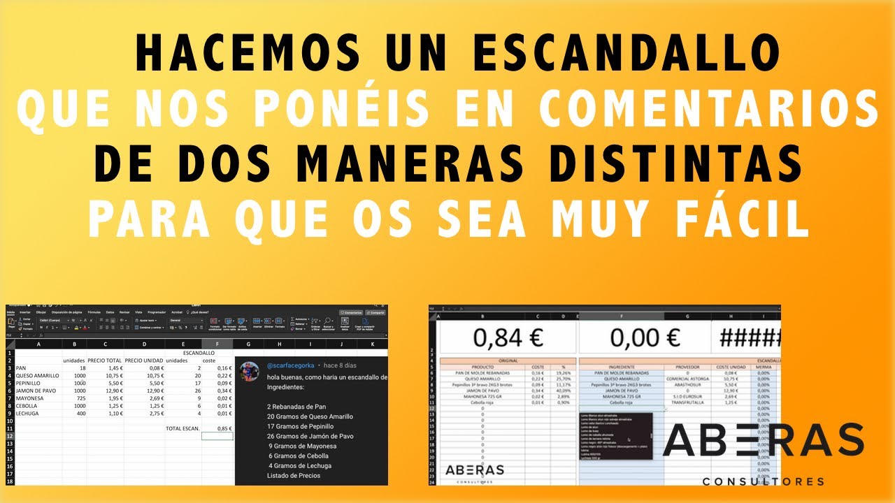 Hacemos VUESTRO ESCANDALLO de DOS MANERAS DISTINTAS