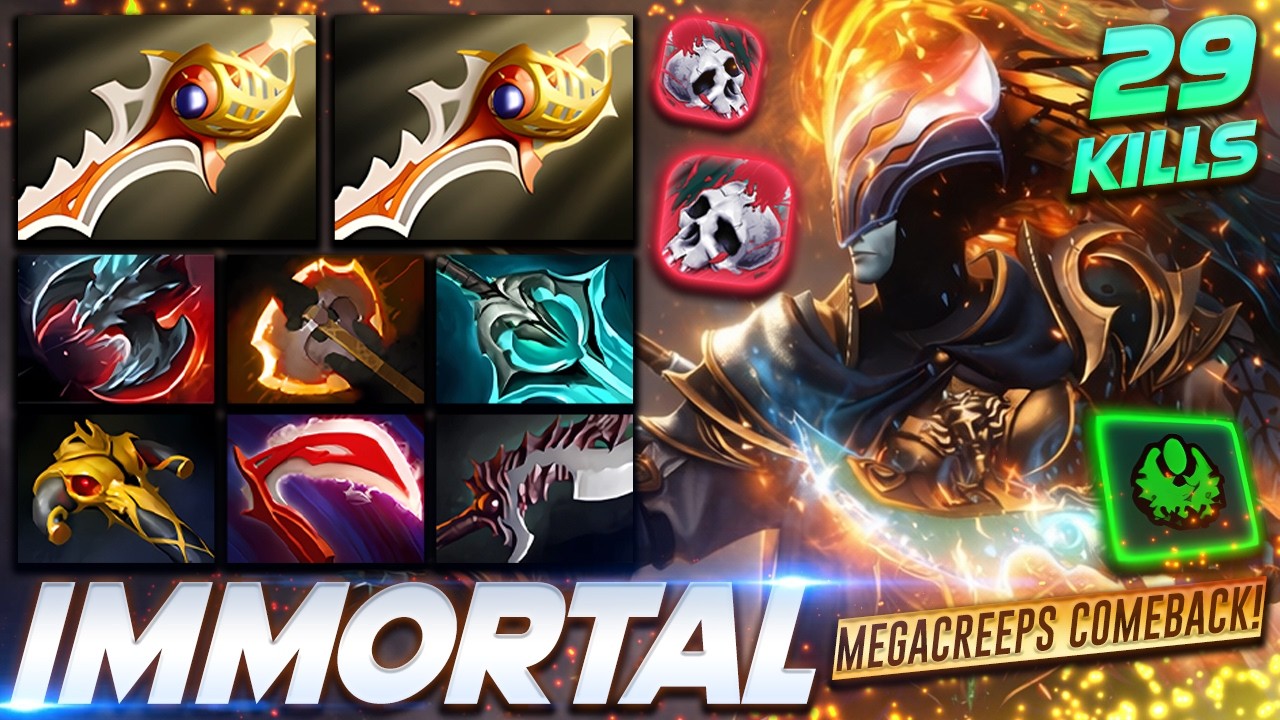 Phantom Assassin Megacreeps Comeback 29 Frags - Dota 2 Pro Gameplay [Watch & Learn]