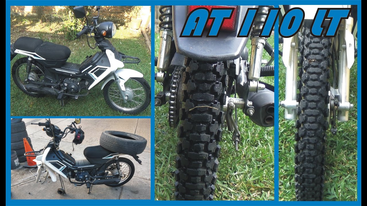 Moto Italika AT 110 con llantas todo terreno