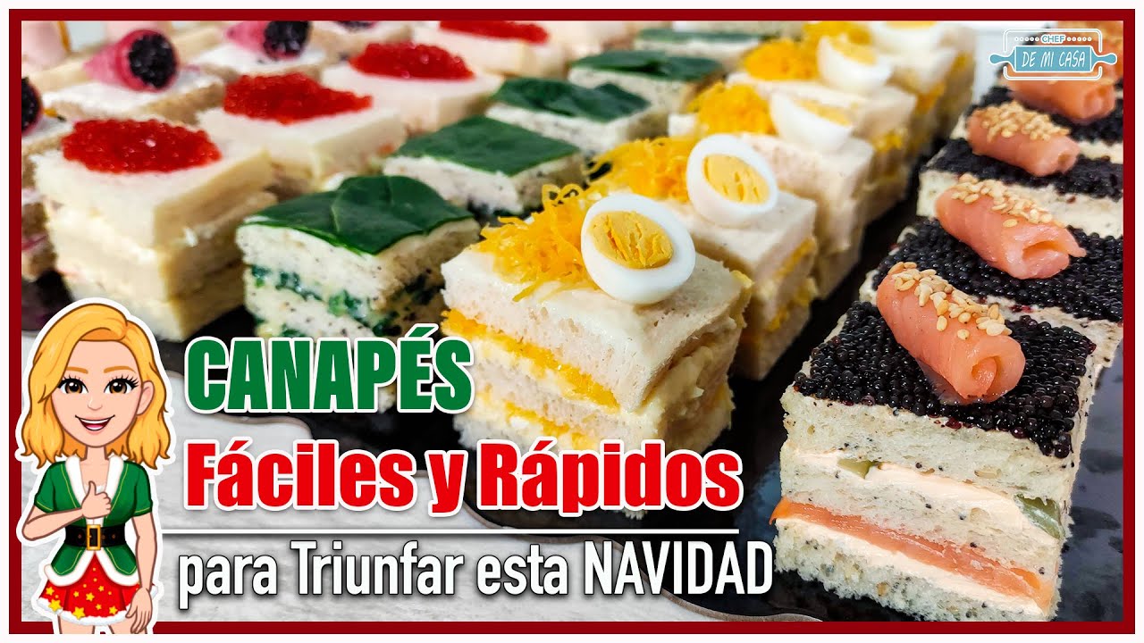 🎄CANAPÉS de PAN DE MOLDE tan Fáciles y Rápidos 🎅 que ¡TRIUNFARÁS SEGURO! 🥳 Canapés para NAVIDAD 🥰
