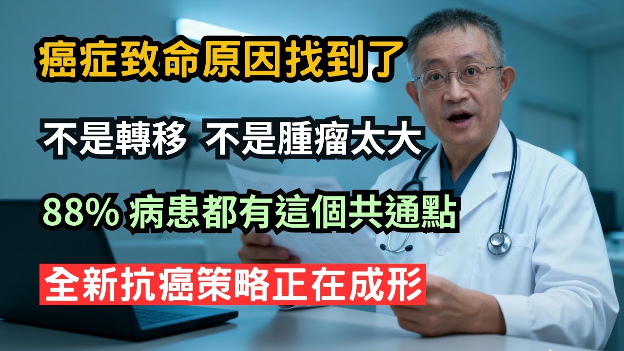 癌症真正致命的原因找到了：不是轉移、不是腫瘤太大，而是 88% 病患都有的『關鍵共通點』。真正致命的，竟然是一條被忽略的『血管入口』。為什麼有些人全身轉移還能活更久？答案就在血液裡的那場『結團風暴』。