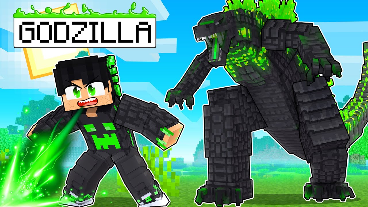 JOGANDO como GAROTO GODZILLA VERDE no Minecraft