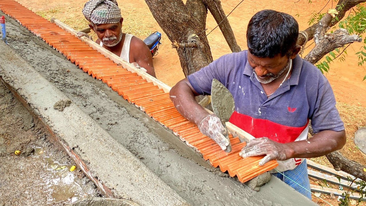 Wow! Terracotta Technology_Accurately Installation terracotta tile on Sunroof with cement