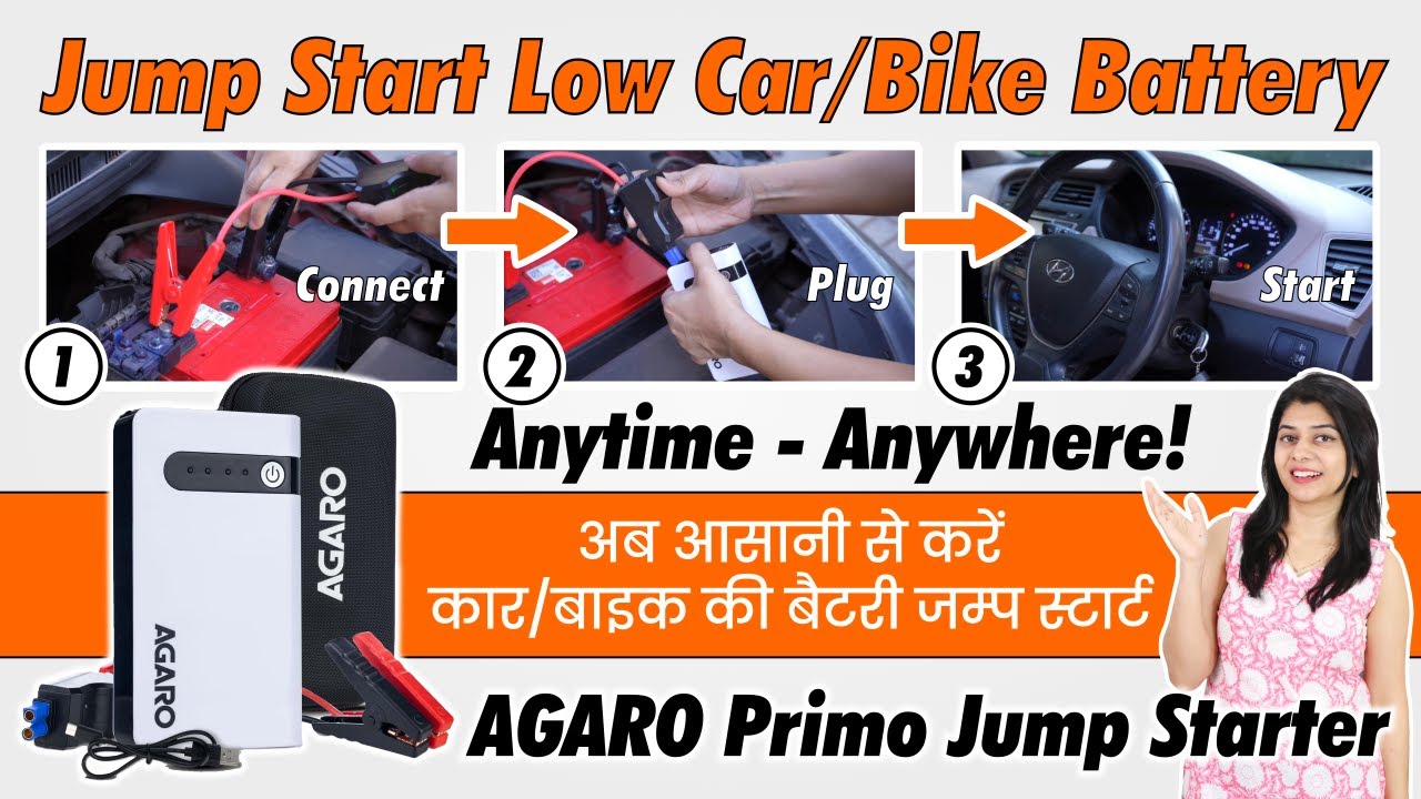 How To Jump Start Low or Dead Car Battery using AGARO Primo Jump Starter | Car Jump Starter