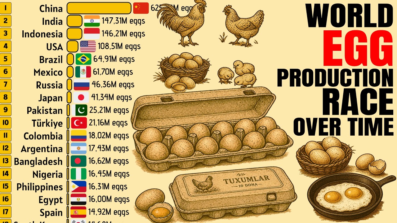 Egg Production Boom: 65 Years of Global Change. Global Egg Production Leaders