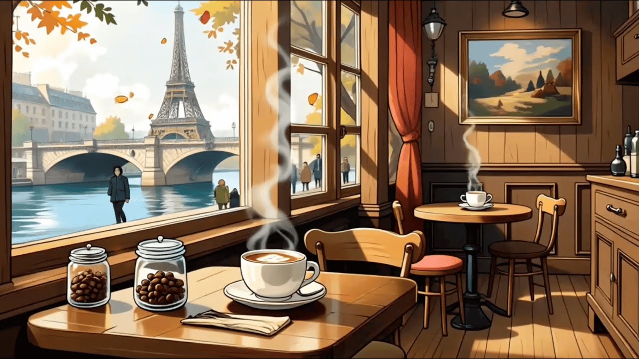 Paris Caf&eacute; Ambience ☕🎹 | Cozy Cinematic Piano Jazz in Autumn🍂