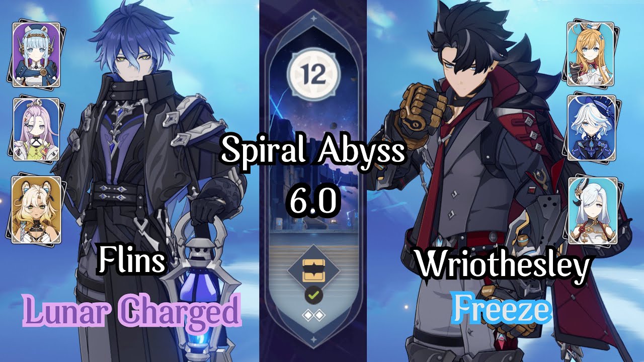 C0 Flins Lunar charged 🌕🌩 I C0 Wriothesley Freeze ❄️☃️  I Spiral Abyss Floor 12 I Genshin Impact 6.0
