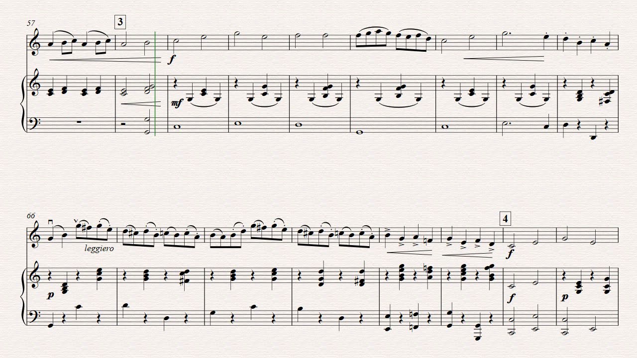 А. Яньшинов, Концертино, Violin acompaniament