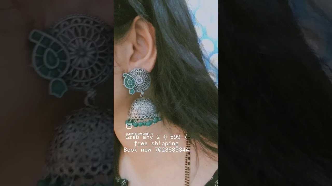 any 2 @ 599 /- , brass replica earrings .aaisha handicraft jewel. 70236 85344