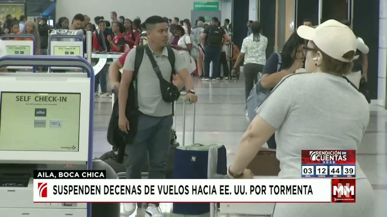 Suspenden decenas de vuelos hacia EEUU por tormenta