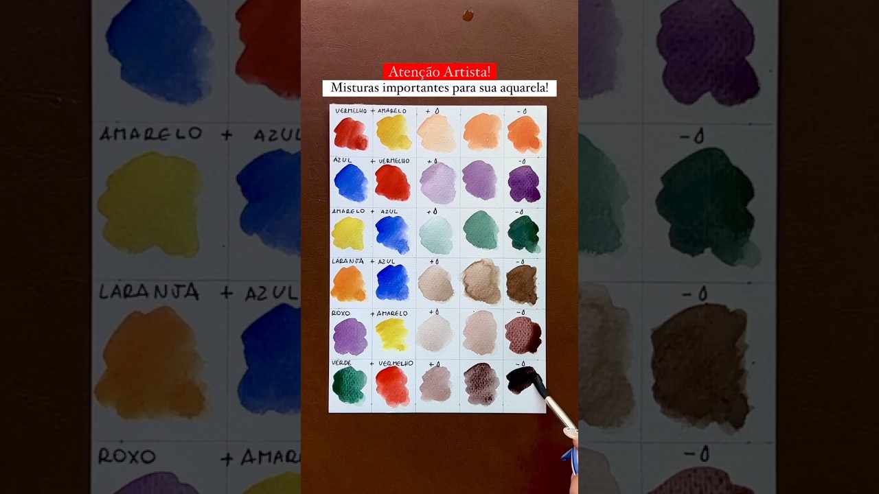 Como misturar cores na aquarela! 😍❤️🎨 