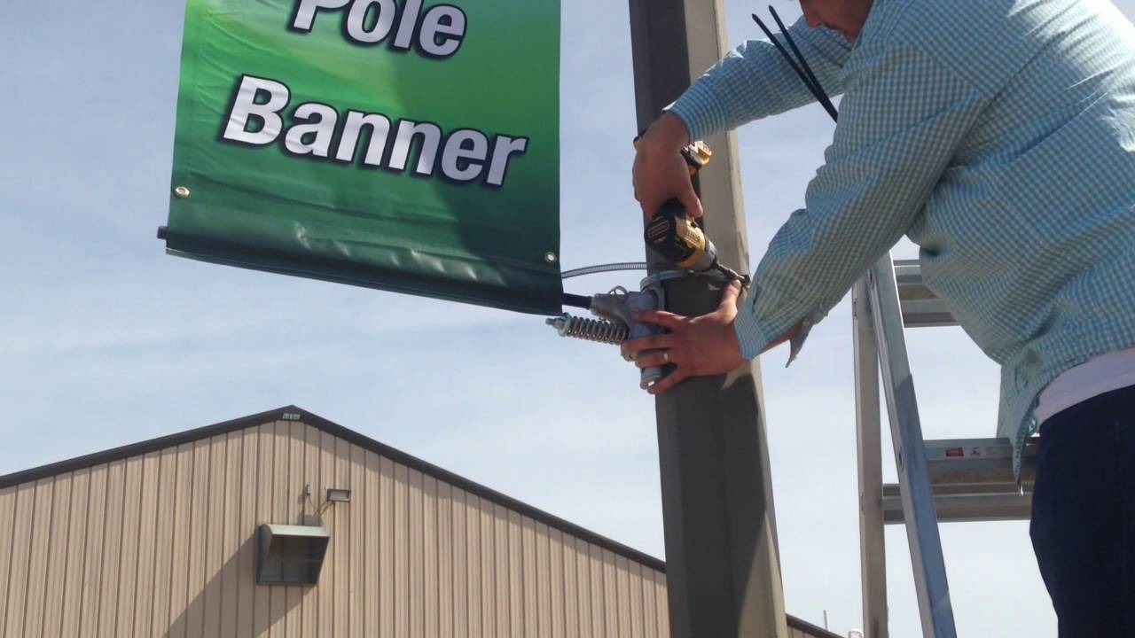 How to Install a Wind Deflecting Pole Banner
