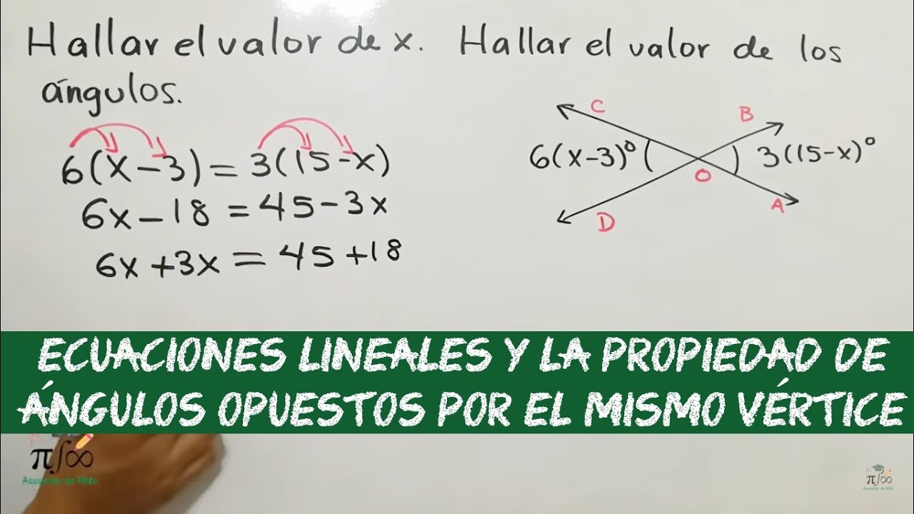 Ángulos opuestos por el mismo vértice | Hallar el valor de 