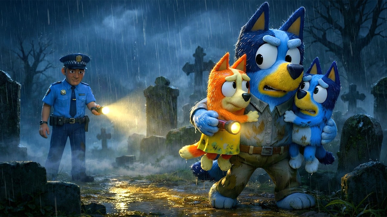 Bluey's Family Lost in the Cemetery on a Rainy Night | Bluey x Bingo Storie | Bluey Funny Animation