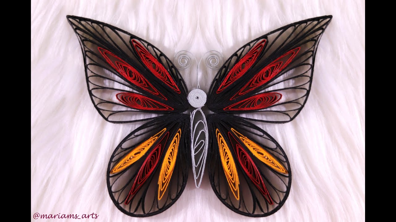 Quilling Butterfly Tutorial | Paper Butterfly | Quilling paper | فراشة ورقية | فن لف الورق