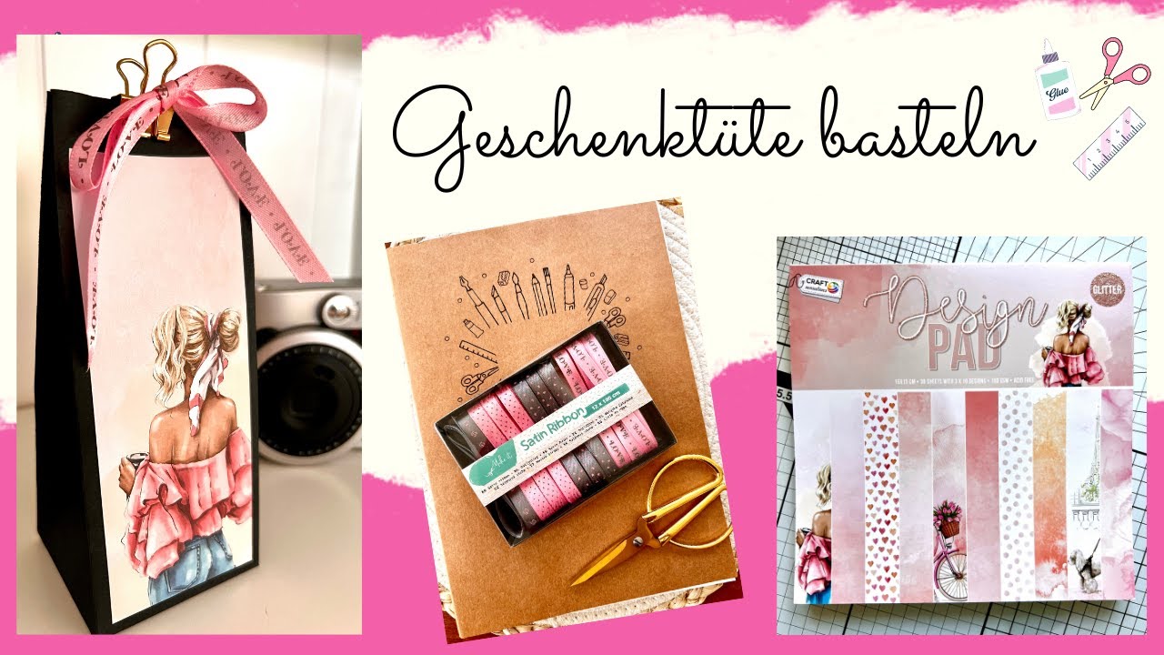 ☀️💞 Süße Geschenktüte basteln 🎀 I in cm I mit Papier von ACTION I Annilis Welt ☀️💞