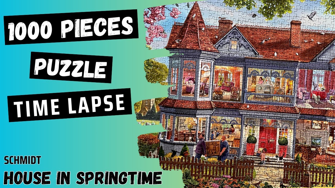House in Springtime 1000 Pieces Schmidt Puzzle | Time Lapse
