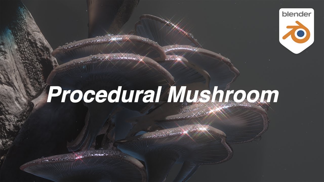 🍄  Procedural Mushroom Grow Animation 🤫 菌菇 / 1000 Subs! 🖤 / Blender Geometry Node 3.1 Tutorial